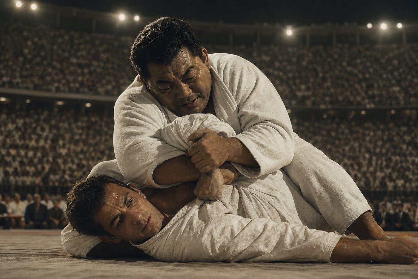 Hélio Gracie facing Masahiko Kimura at the Maracanã Stadium, October 1951